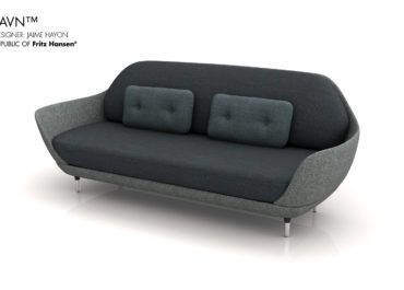 RFH Favin Sofa Black - Ilustración 3D